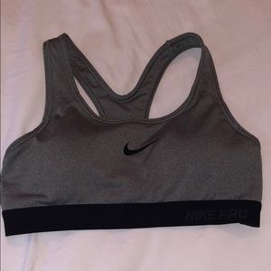 Nike Pro gray sports bra